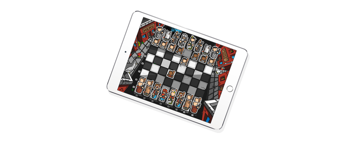chess sticker gang Label simple kirpluk fight modern cartoon