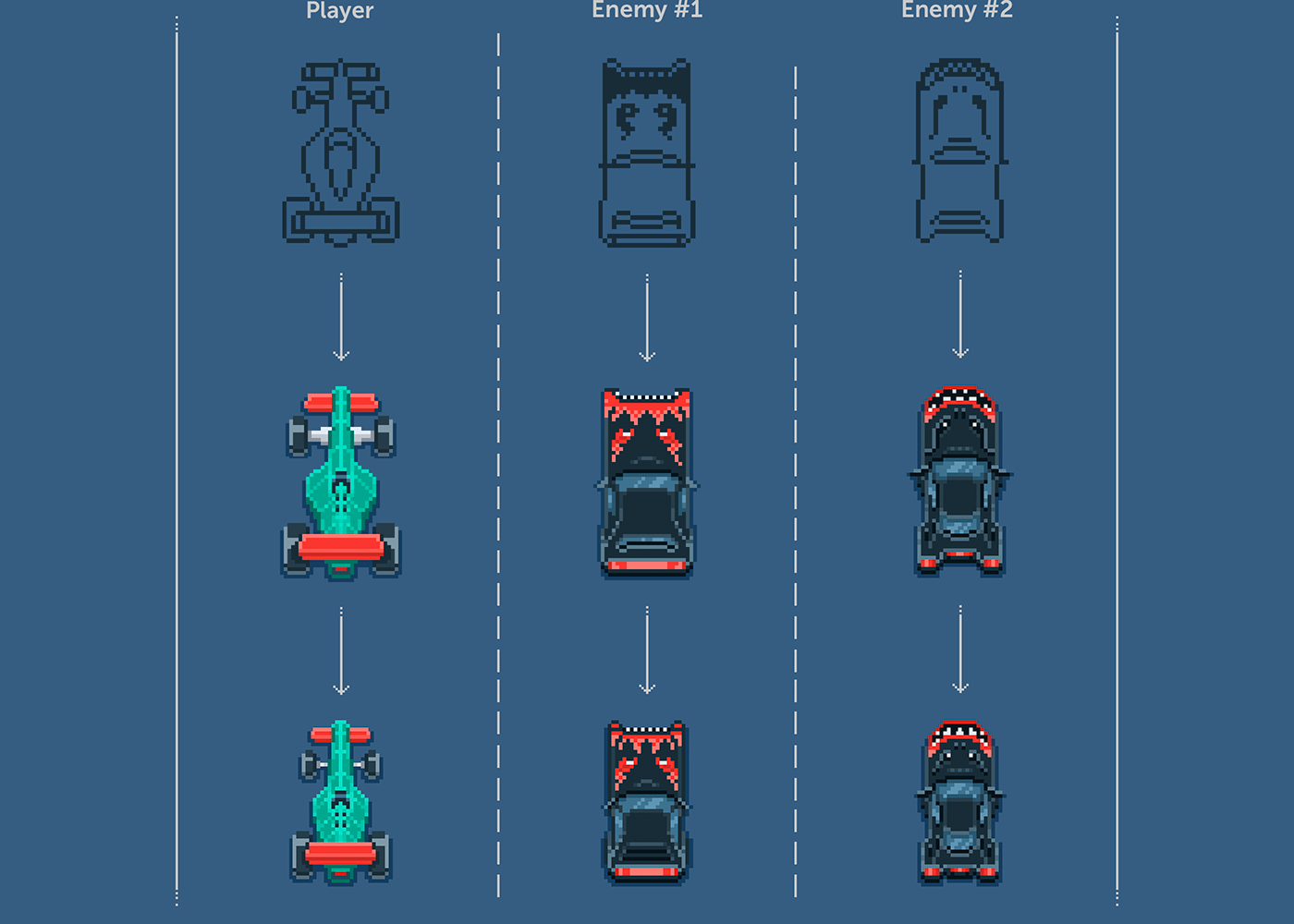 game gameart pixel animation  car 8bit pixelart ILLUSTRATION  Racing Kaspersky