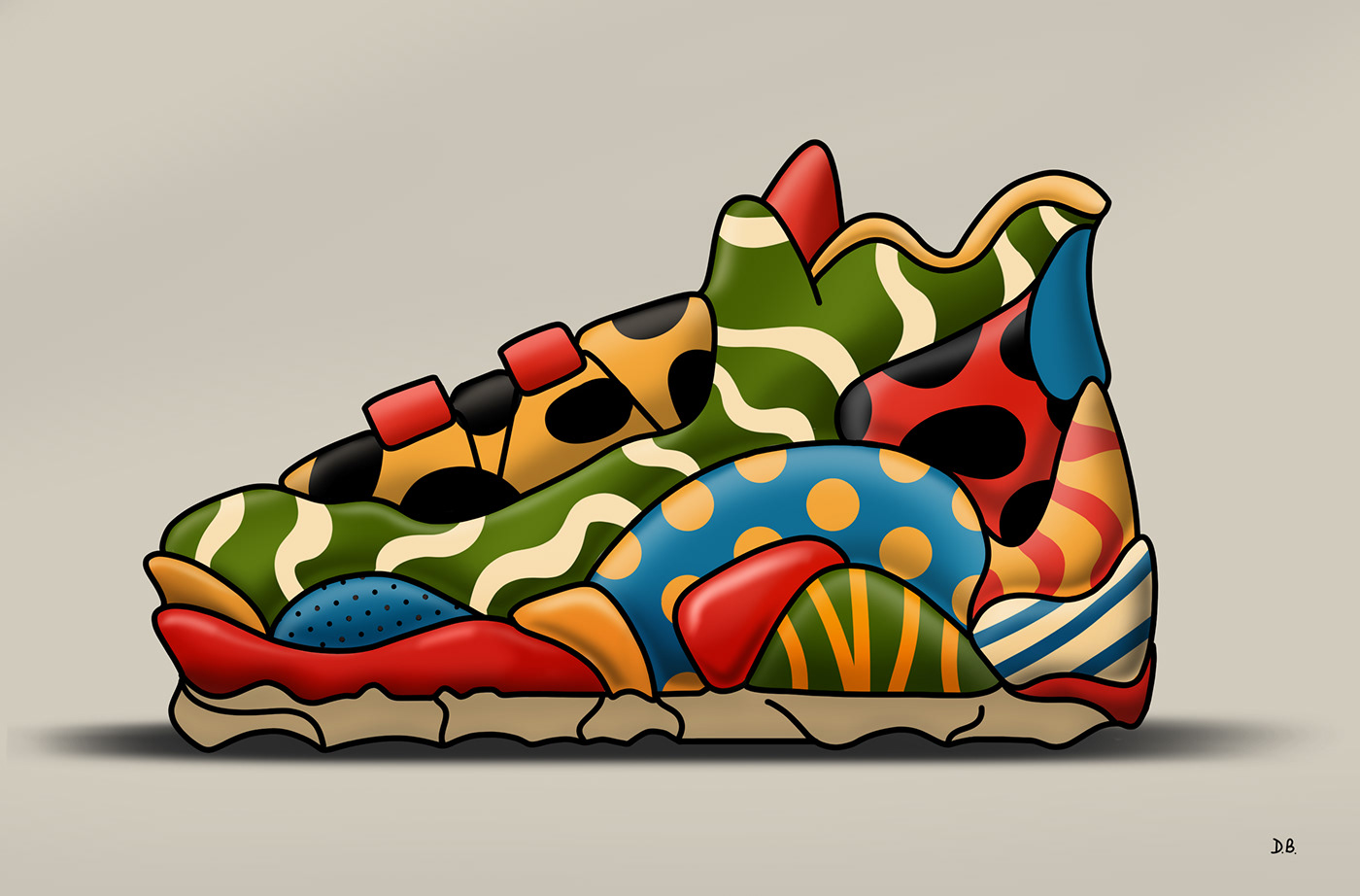 sneaker design ILLUSTRATION  pop colors artwork