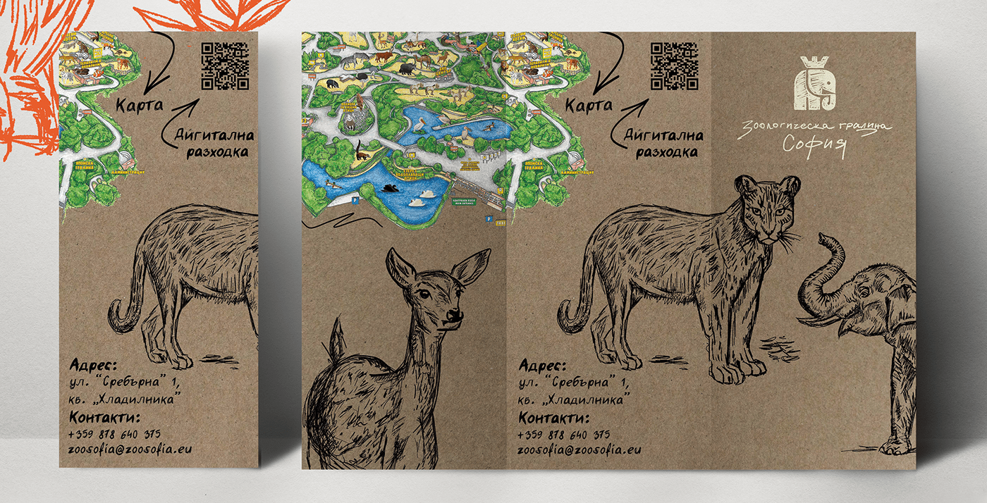 Drawing  digital illustration brochure animals Nature ILLUSTRATION  Advertising  brochure design print zoo