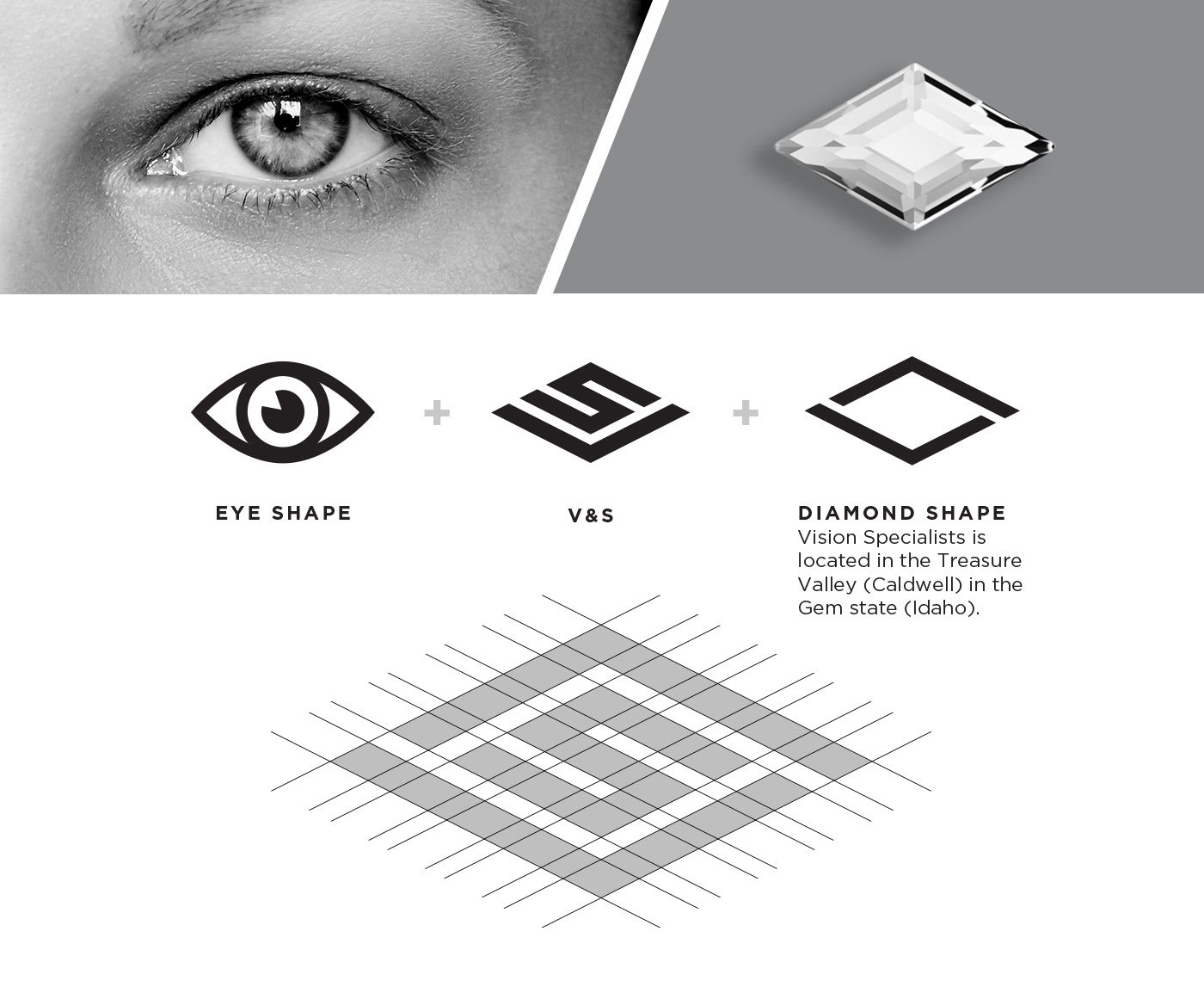 blue branding branding  business card diamond logo Eye Logo graphic design  logo optometrist optometry VS LOGO