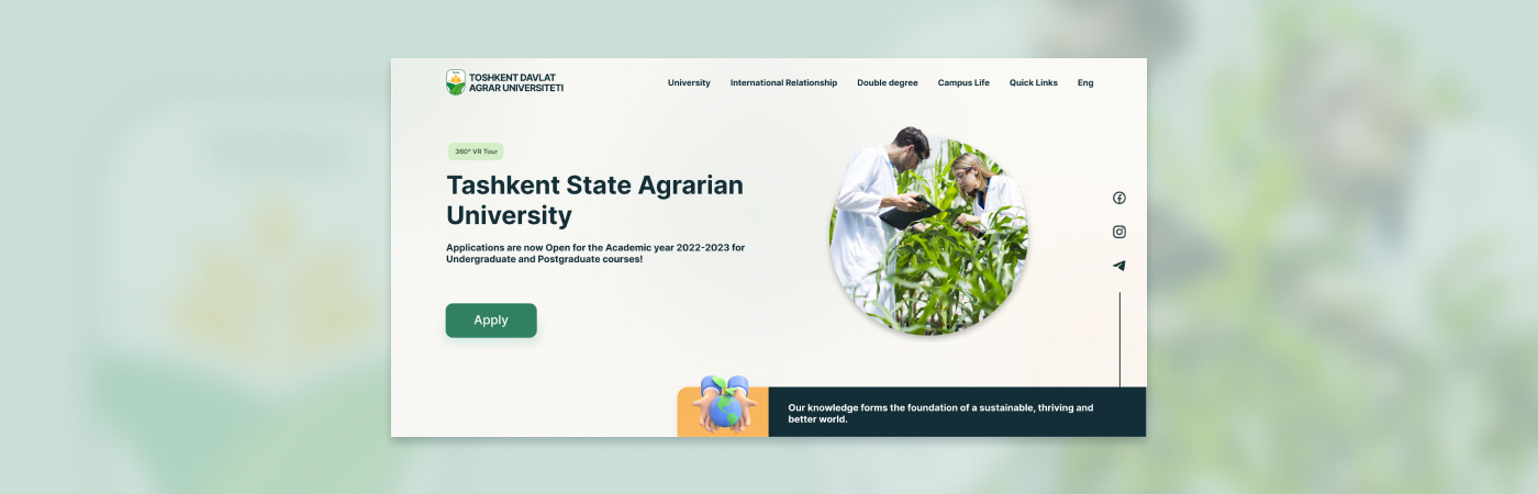 Website UI/UX Figma landing page agriculture Agro uzbekistan design Ecology