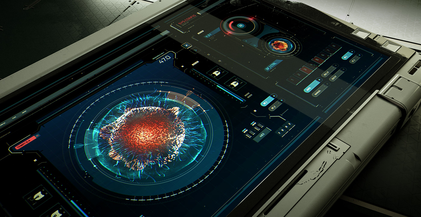 hard surface motion graphics  sci-fi UI/UX Visual Effects  2D 3D animation  concept art art
