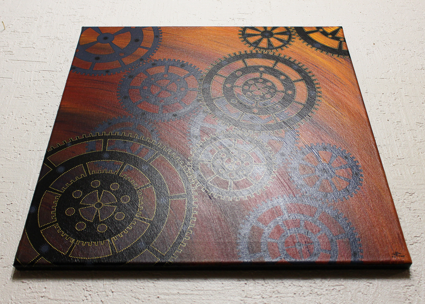 gearing cog Gear painting   Drawing  artwork canvas acrylic art engrenage