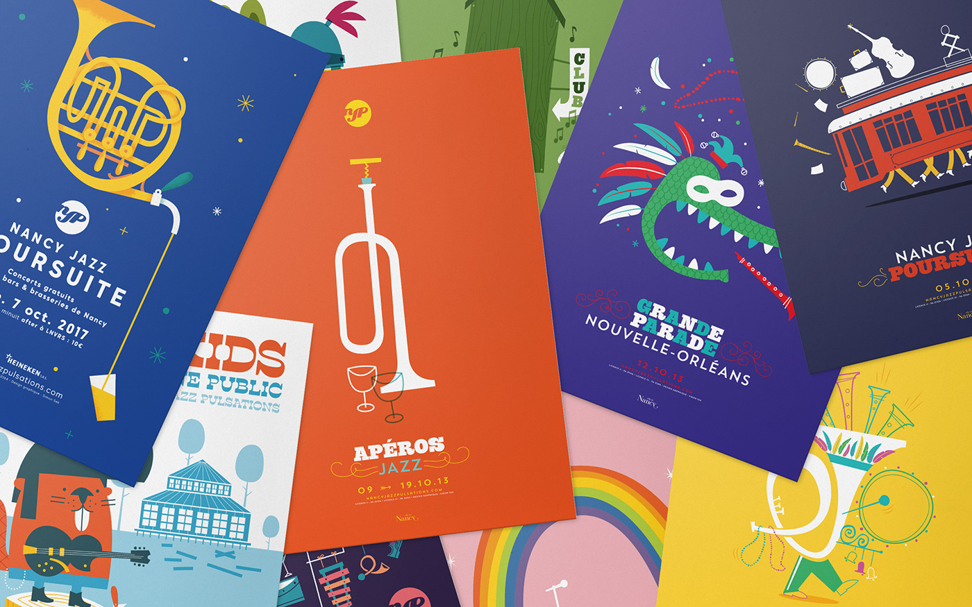 jazz poster ILLUSTRATION  affiche festival minimalist colorful Retro music paper