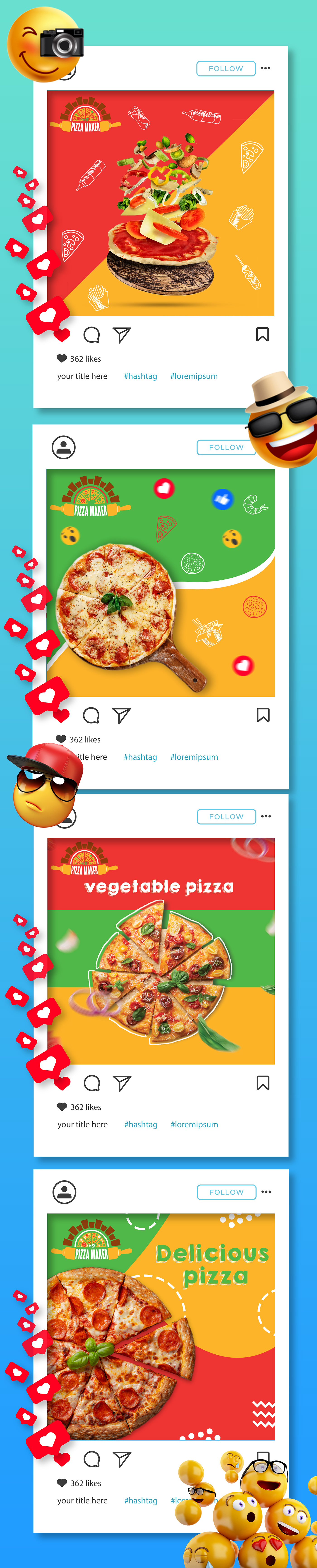 logo Advertising  branding  social media box pizza