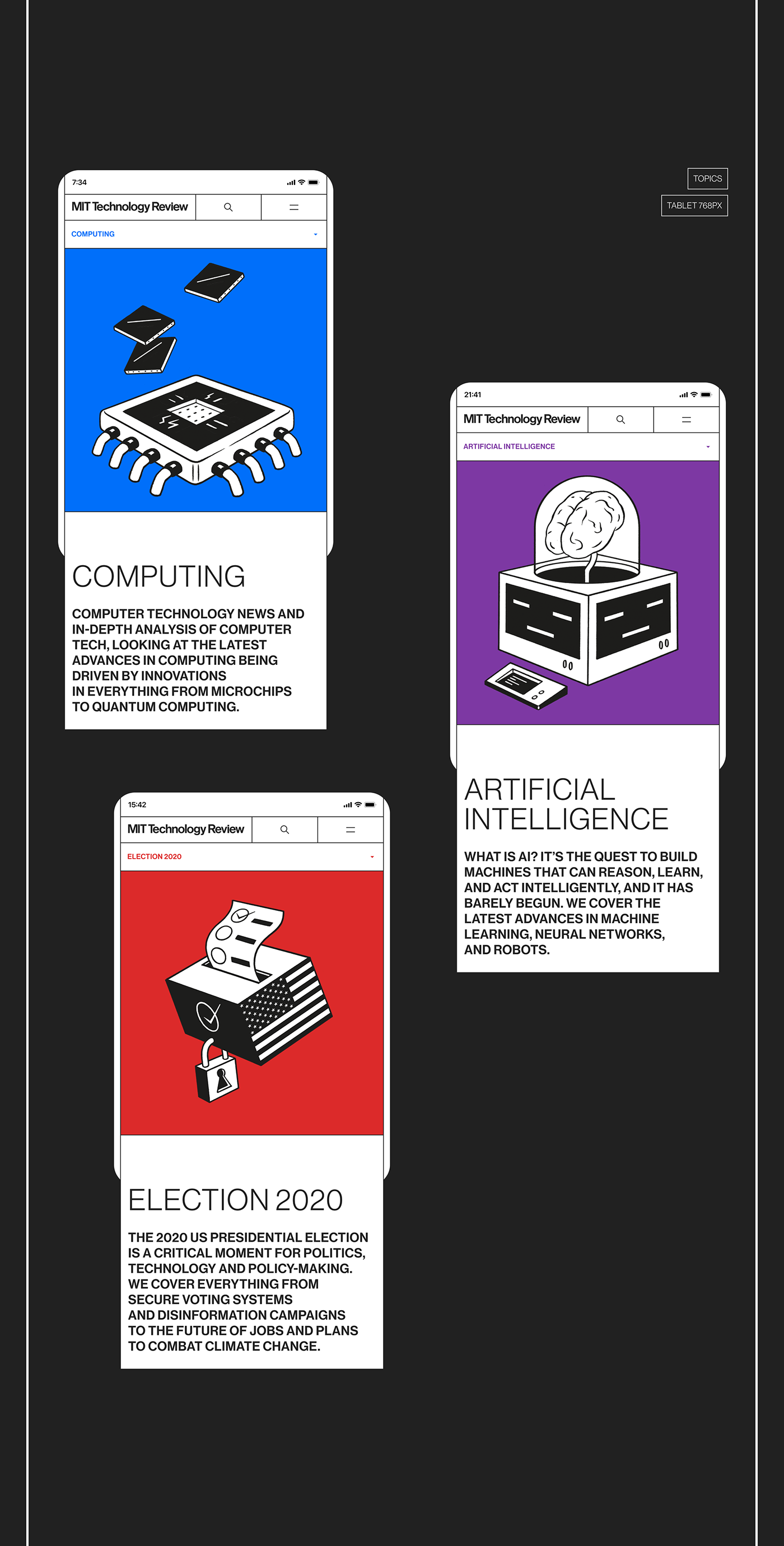 Brutalism magazine minimal news newspaper redesign Technology typography   UI/UX Web Design 