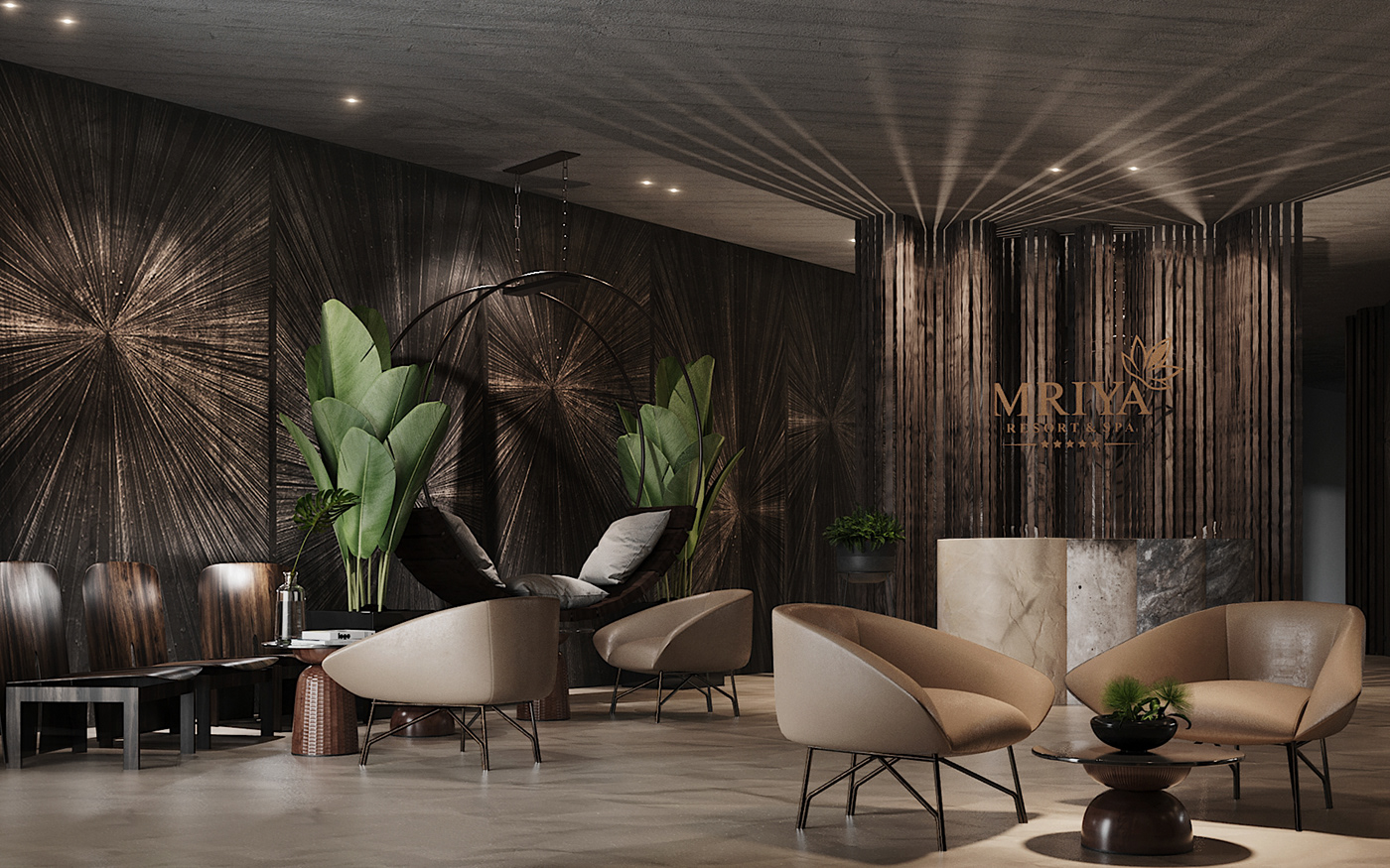 architecture archviz CGI corona interior design  modern reception resort Spa visualization