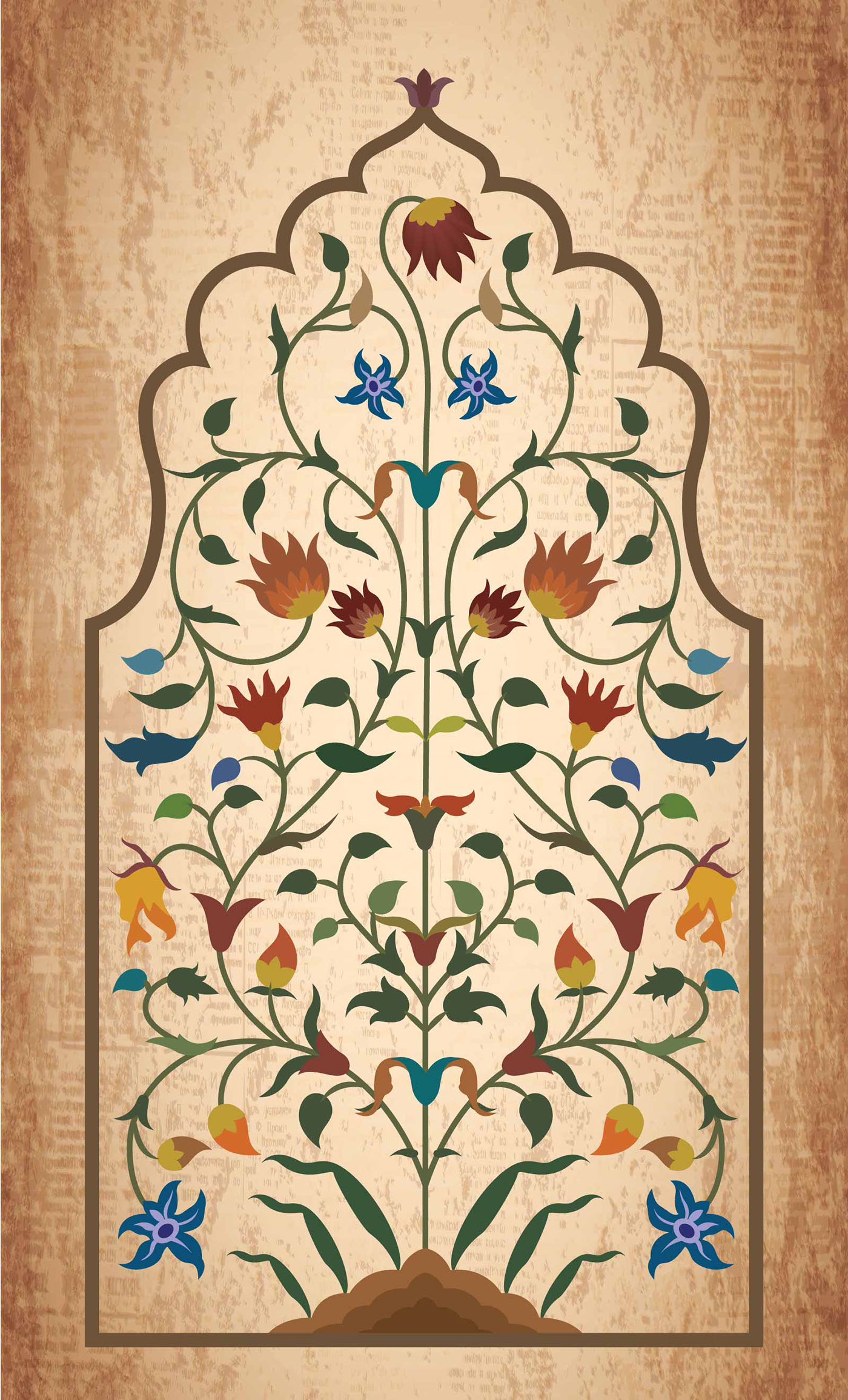 mughal persian architecture palace floral pattern Delhi Agra islamic Indian art