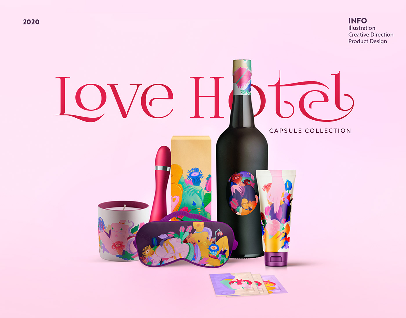 capsule collection colorful Erotism hotel ILLUSTRATION  Love wine