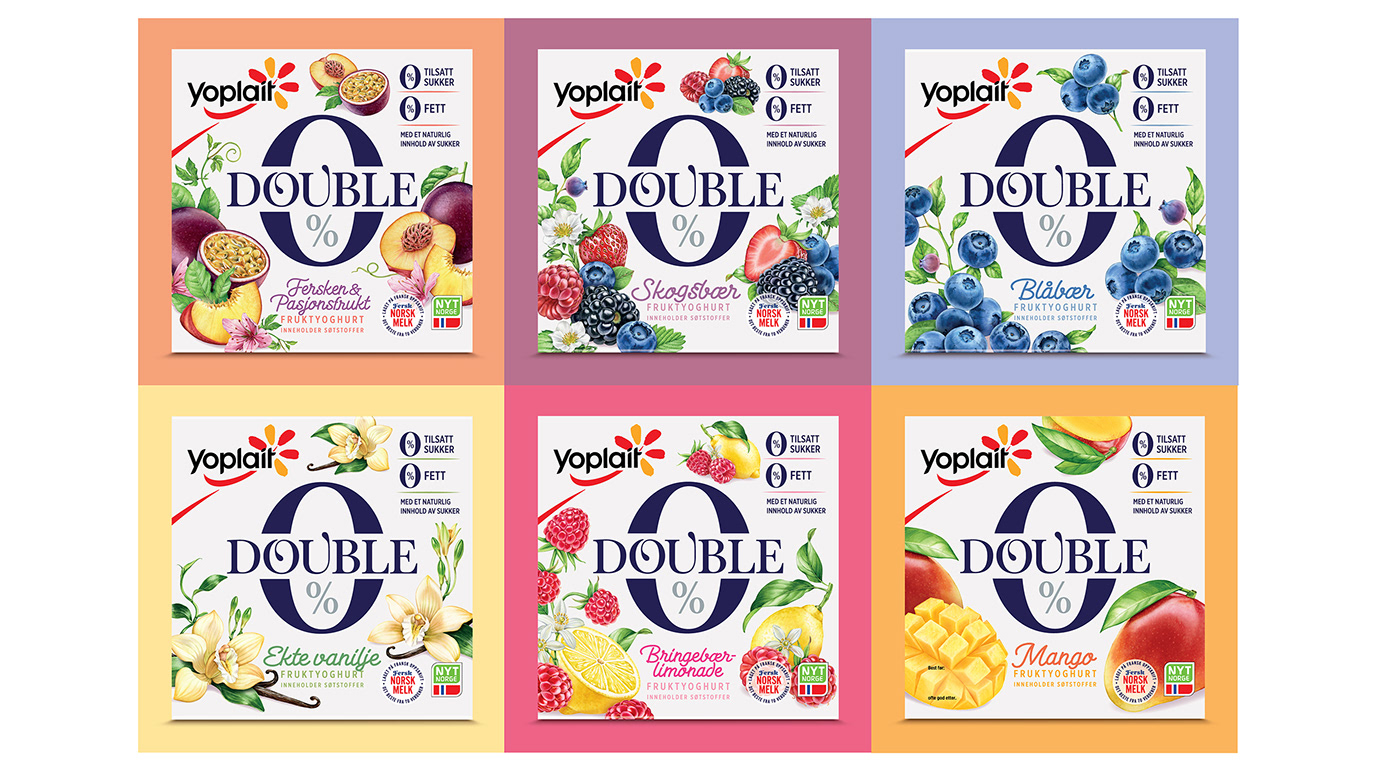 berry food illustration Fruit Packaging Paiting plants realistic tasty watercolor yoghurt