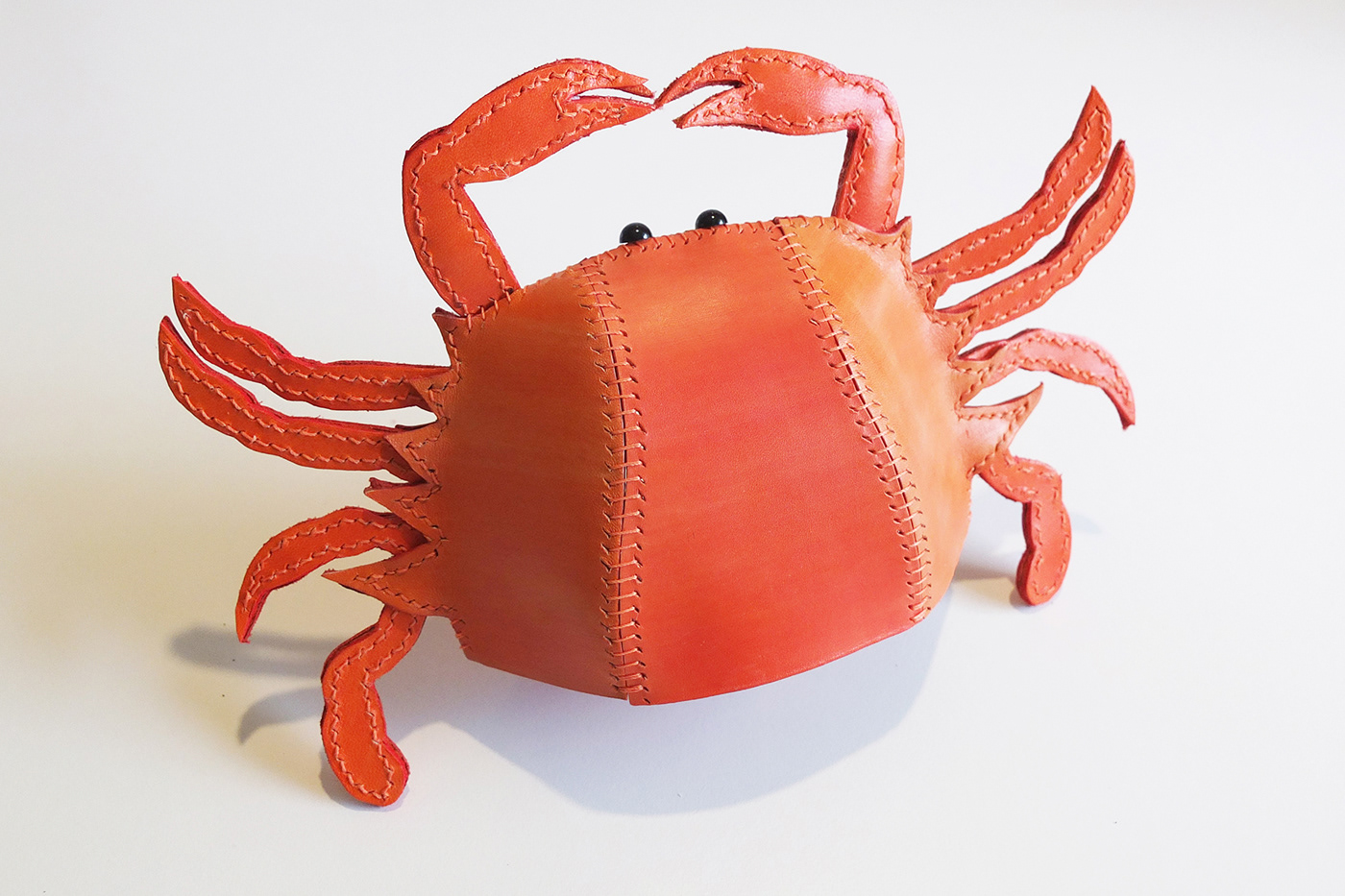 handmade doll Cat crab craft leather Leather Craft textile cat doll hand dyed