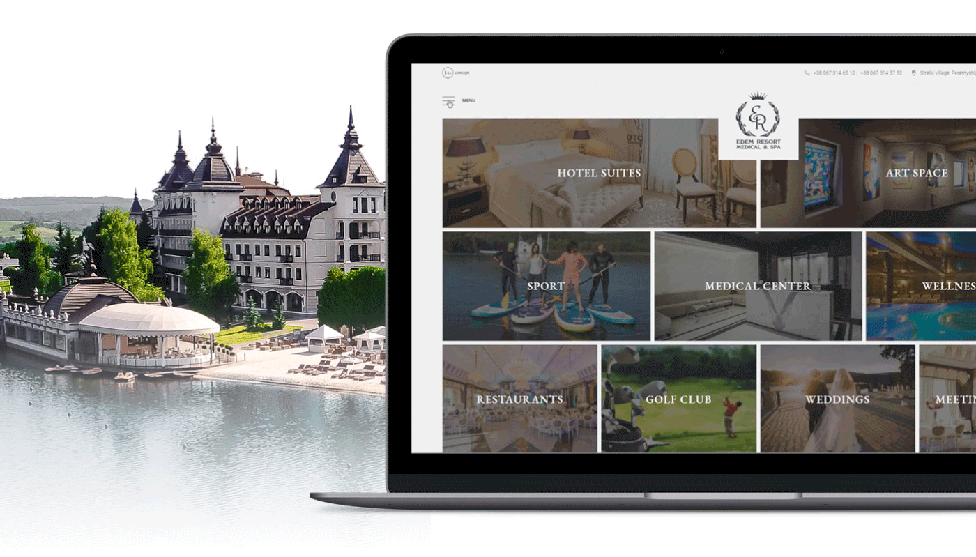 hotel luxury resort Spa clean Classic White suite Website design
