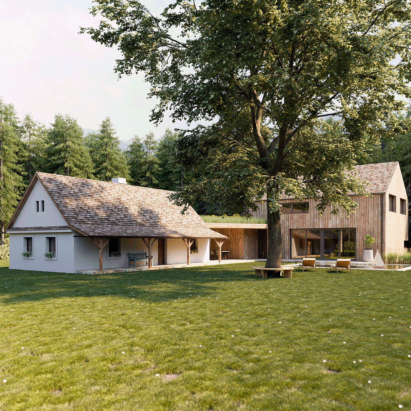 architecture architektura exterior house prague rendering visualization vizualizace