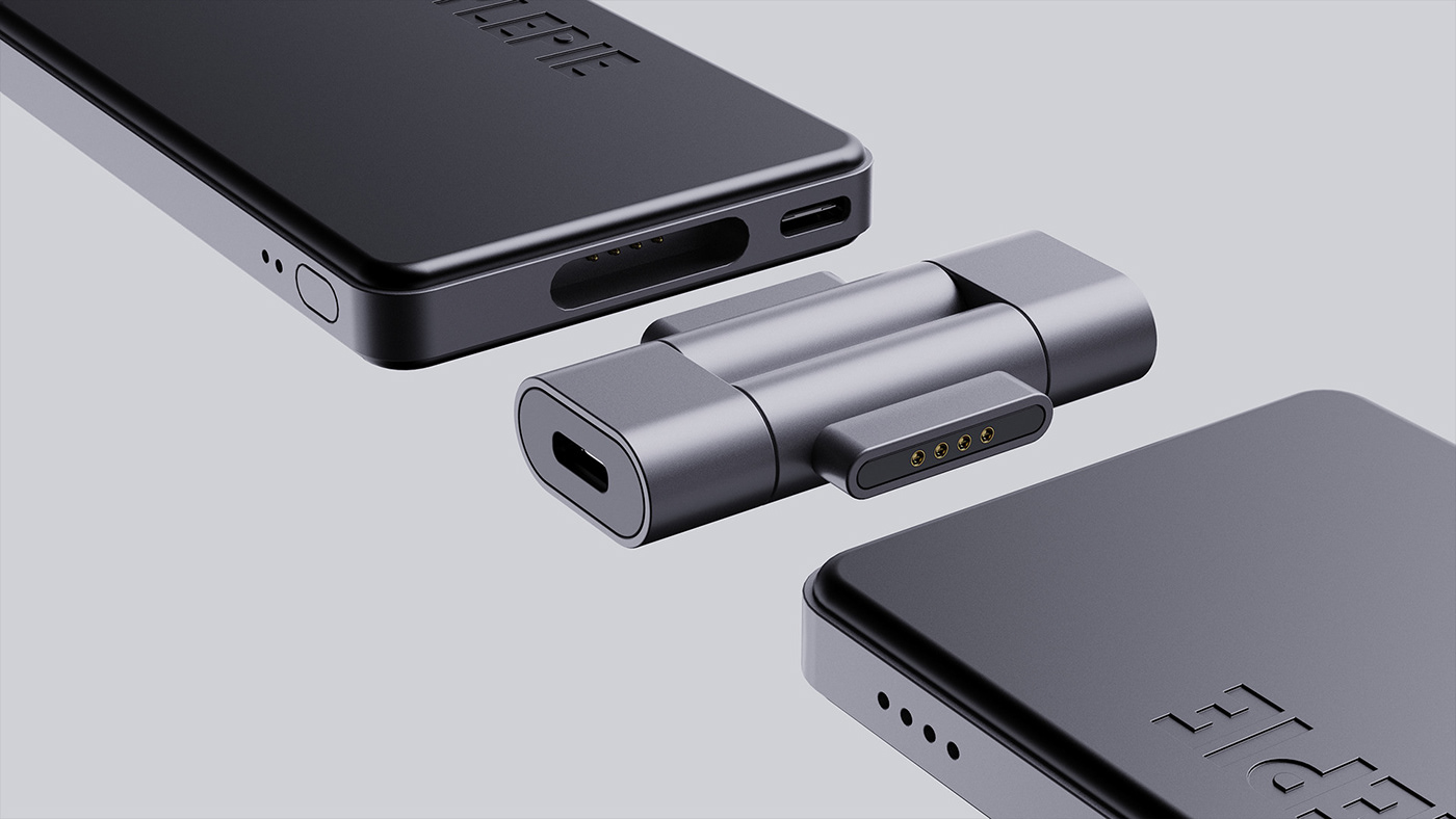 charger design industrial iphone MagSafe POWERBANK product design  wireless charging