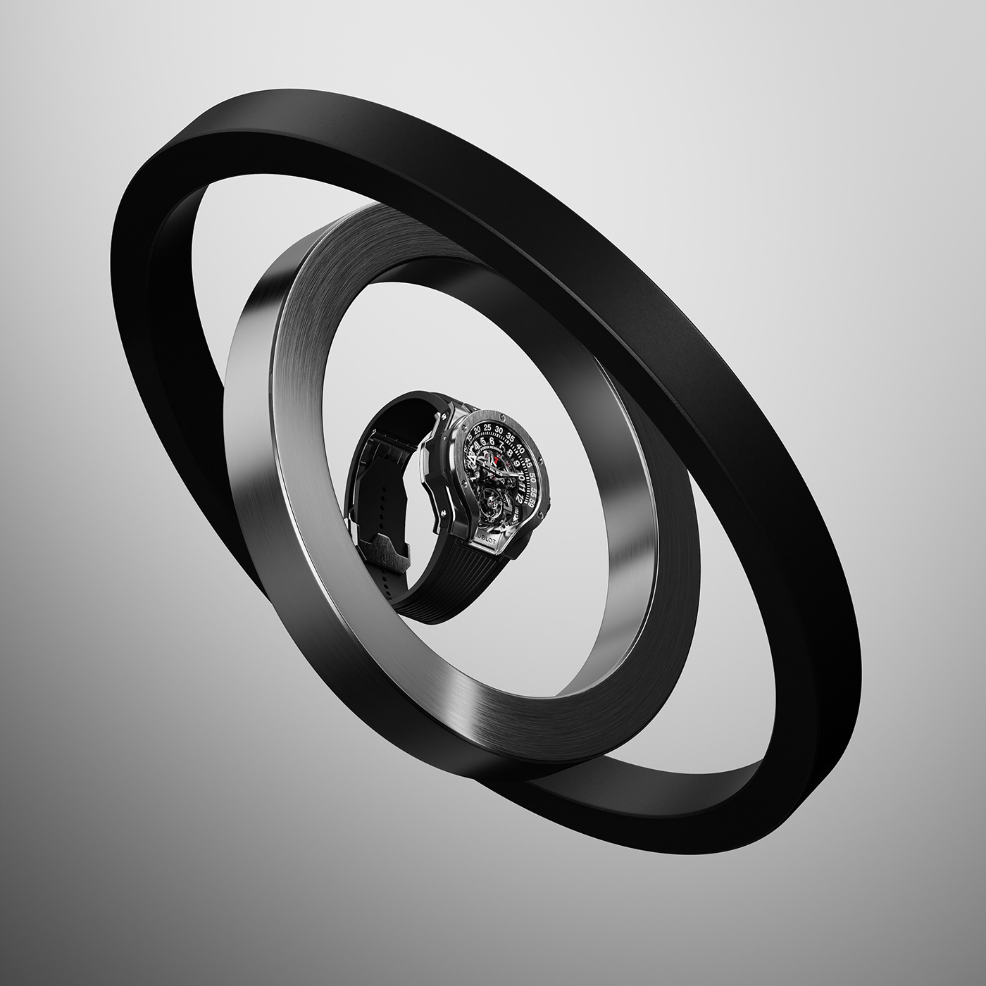 CGI cinema4d design gravity houdini hublot luxury photorealistic watch