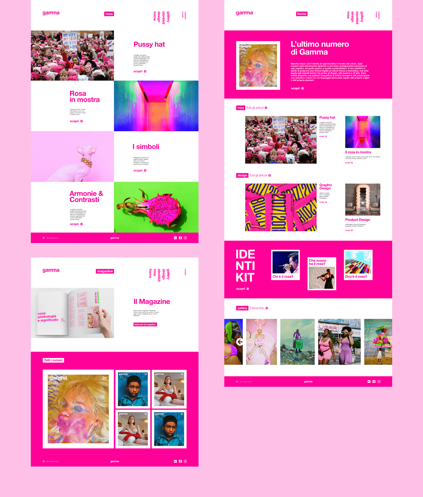 color editorial design  graphic design  green helvetica magazine pink typography   UI/UX Webdesign
