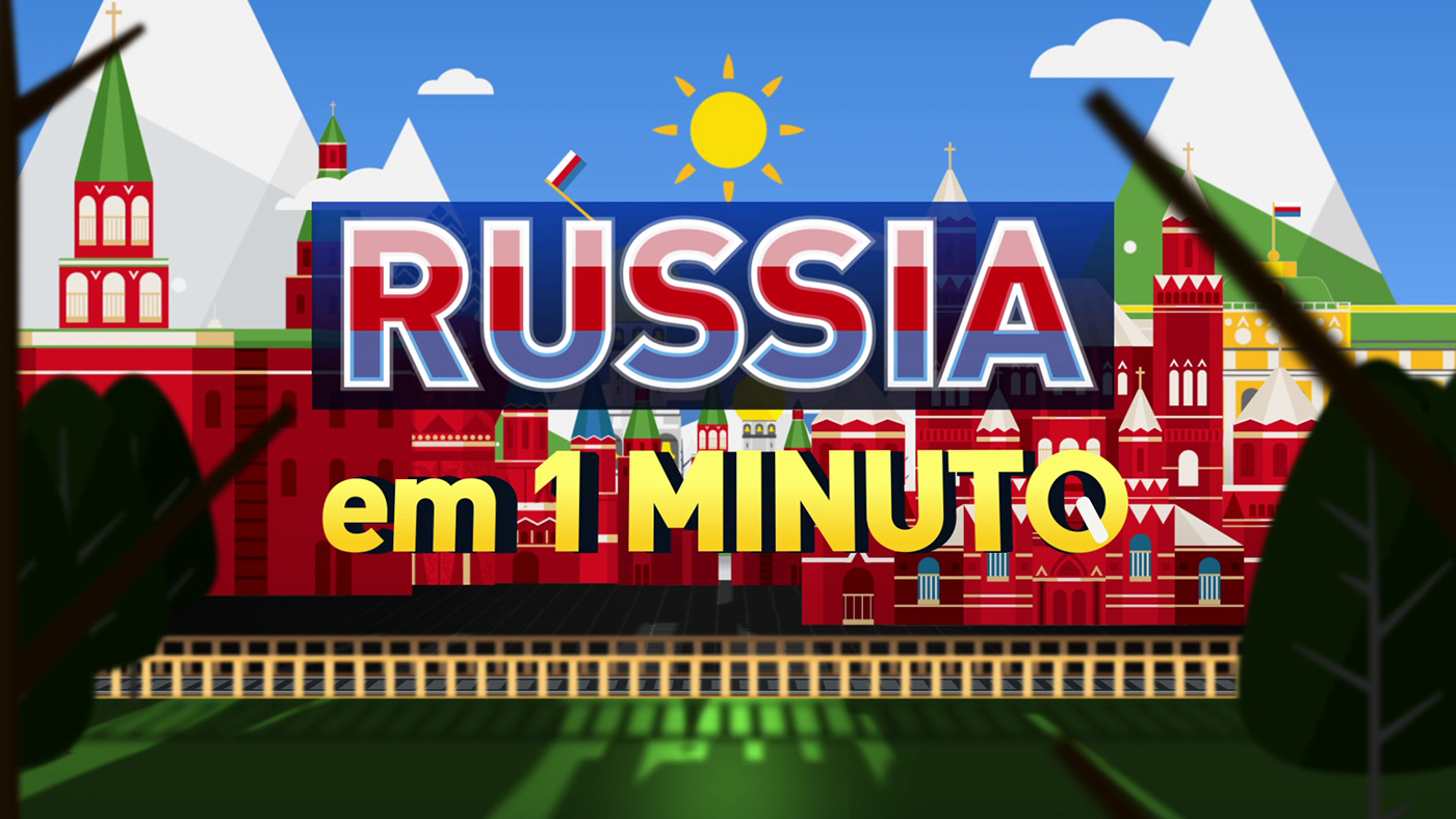 infographics Russia flat design motion cartoon info world cup