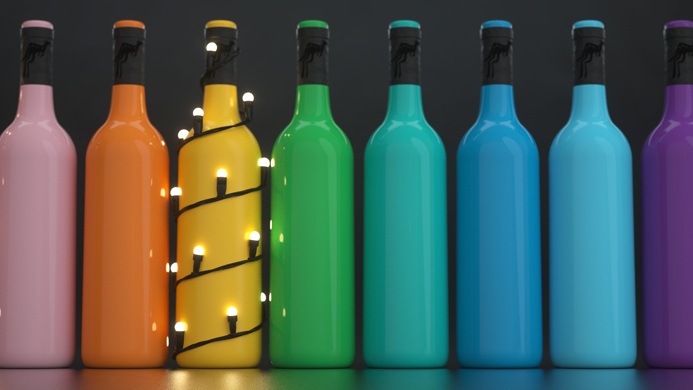 design 3D greenscreen wine type color
