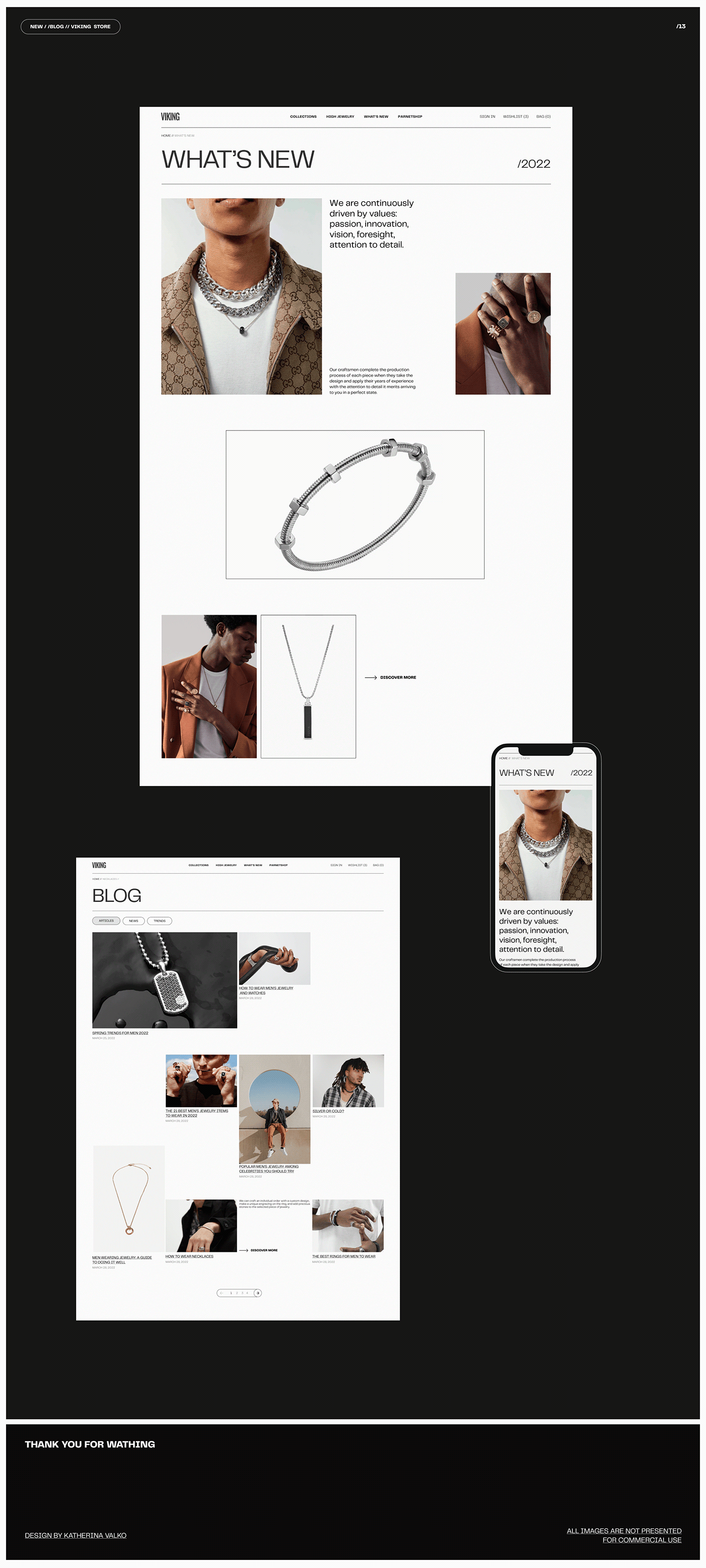 Ecommerce Fashion  jewelry minimal modern online store redesign Style UI ux