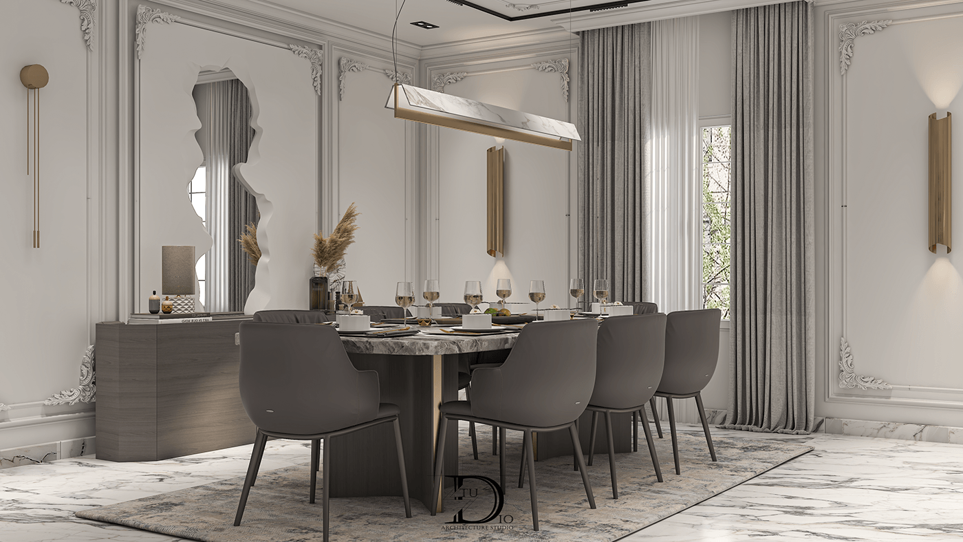 living room dining room vray 3ds max luxury elegant reception design livingroomdesign NEWCLASSIC newclassic living room