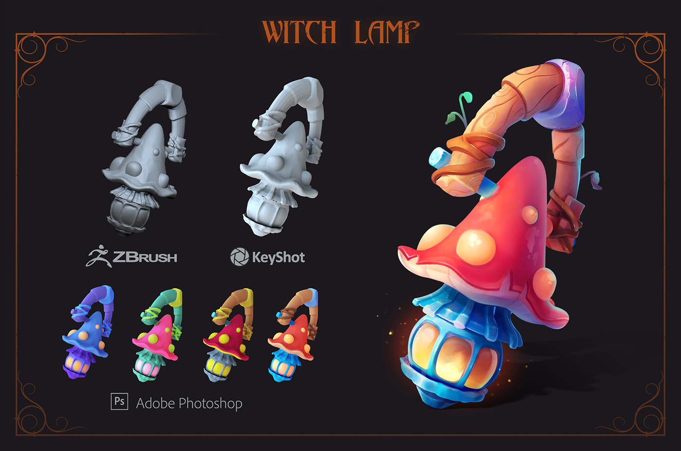 digital2D conceptart gameart ILLUSTRATION  props environment witch casual