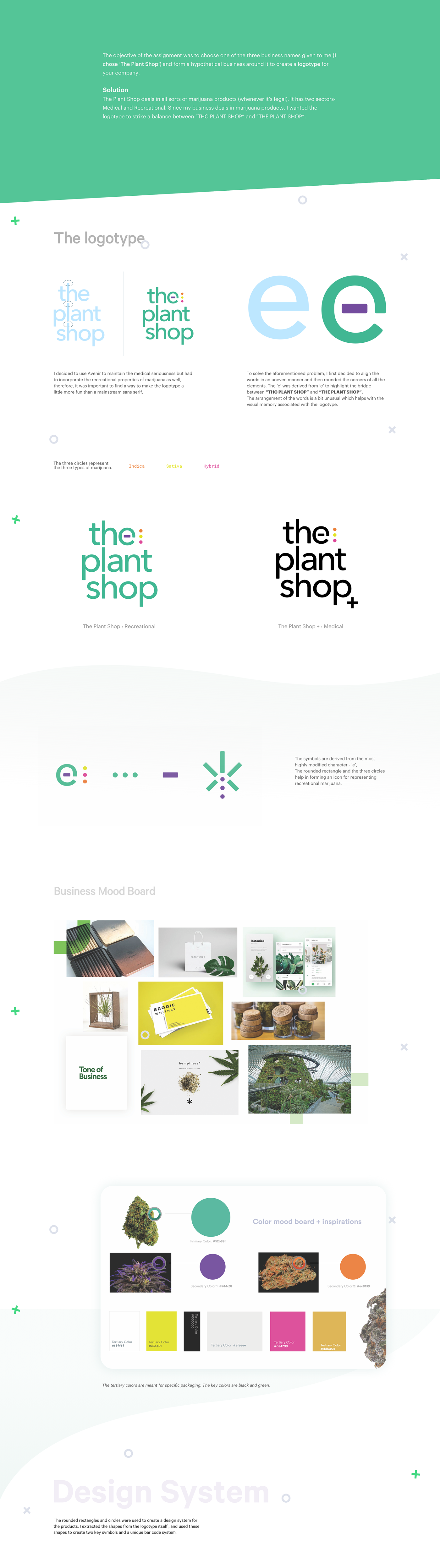 Logotype marijuana Startup Case Study sva green minimal business system design system