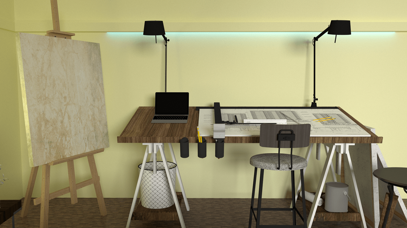 Adobe Portfolio architecture design Interior interior design  modern Render SketchUP Student work vray