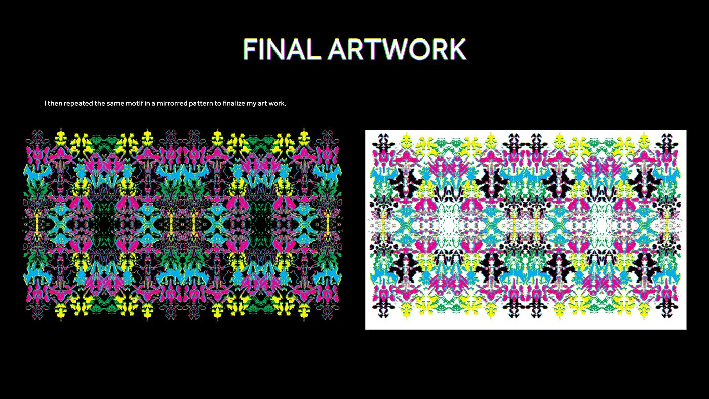 colourfull imagination Inkblots print psychedelic textile trippy print design  textile design  party