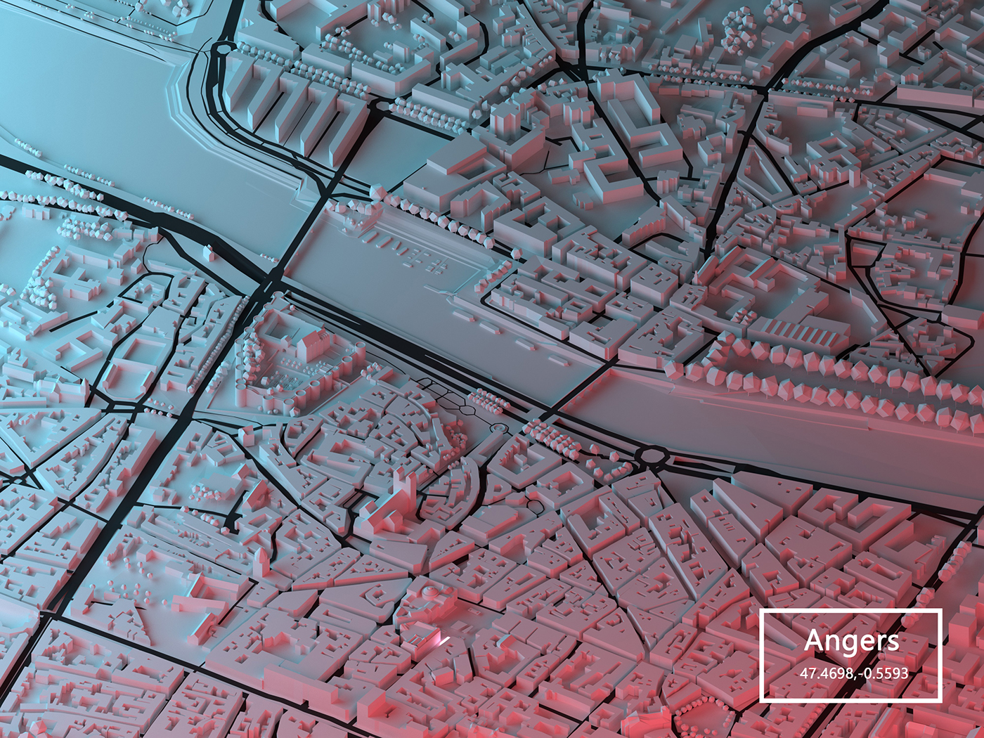3D ILLUSTRATION  blender city lowpoly