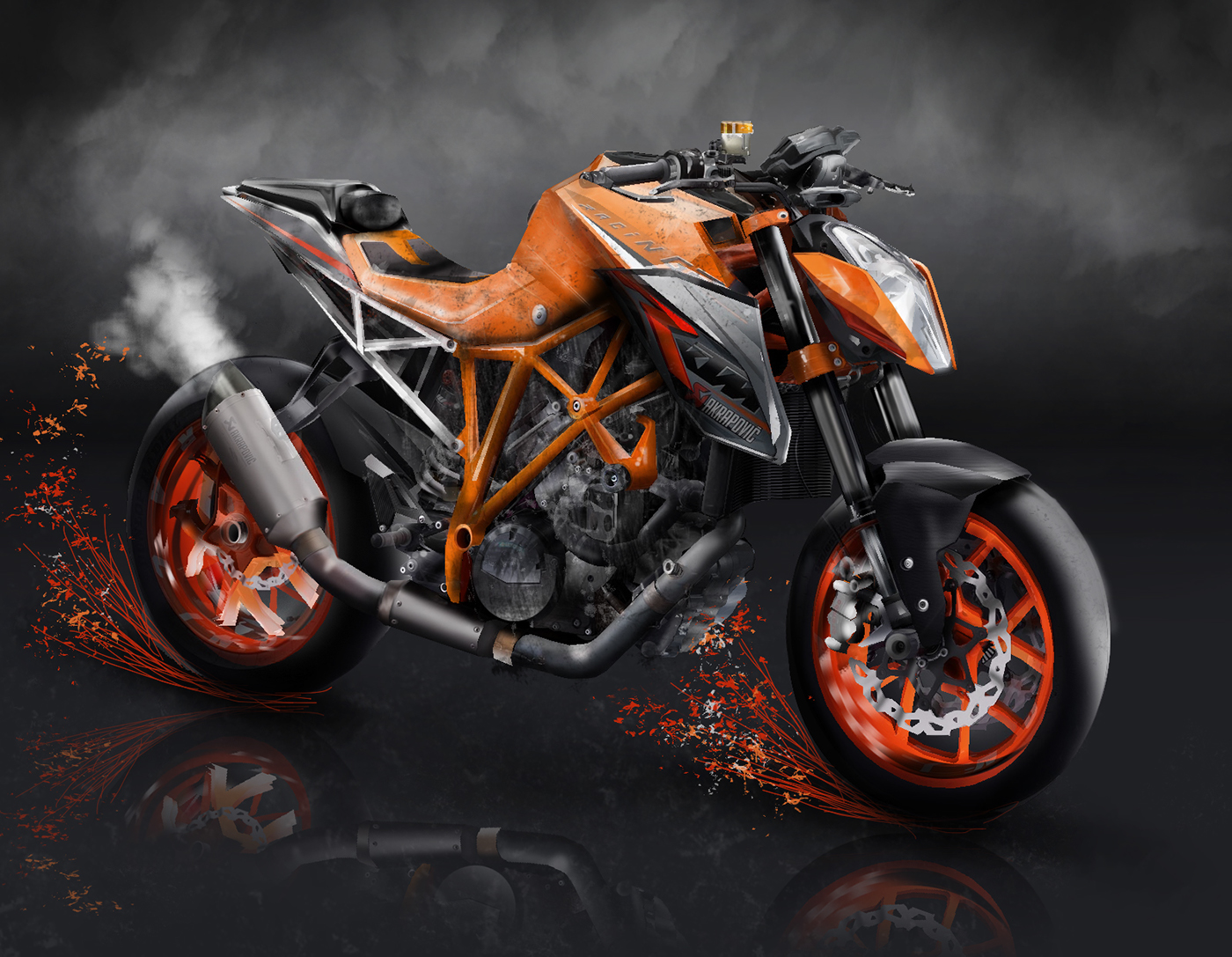 motorbike Bike KTM design Ilustración moto ilustración digital digital illustration diseño gráfico graphic design  motorcycle