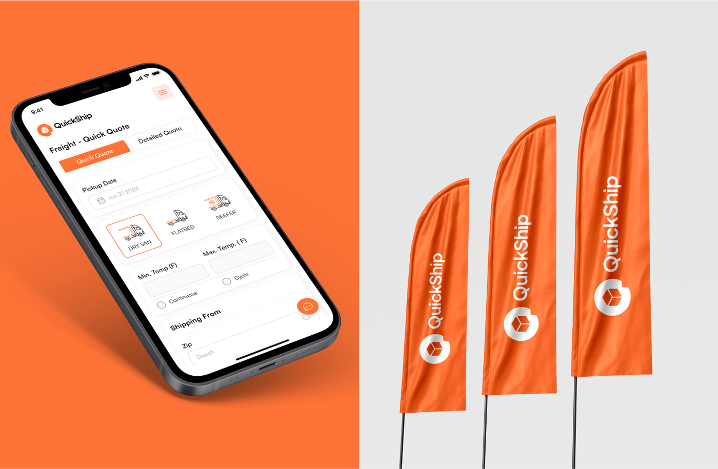 Mobile View of QuickShip with Branding
