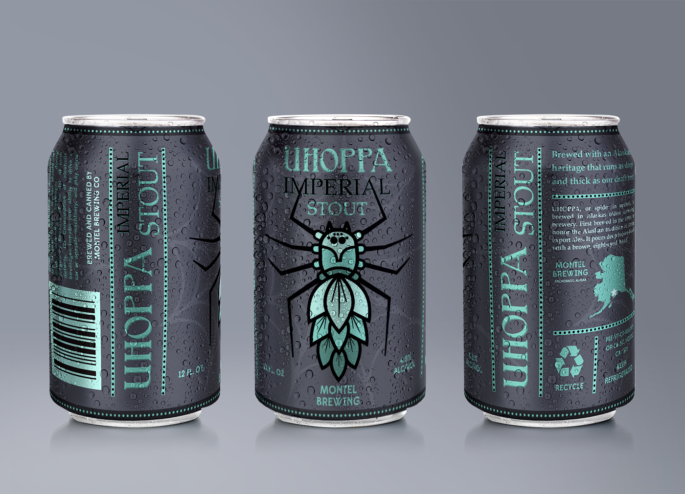 spider beer beer label Alaska hops Beer Packaging graphic design  print design  Holloween beer can