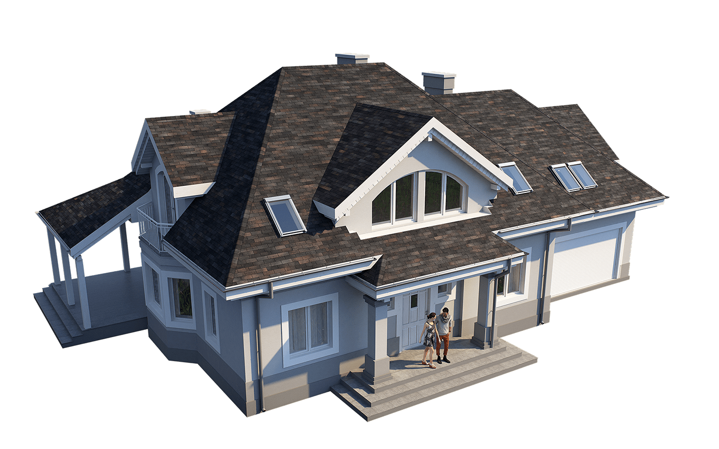 roof shingles 3-Tab asphalt railclone house architecture materials roofing 3dsmax