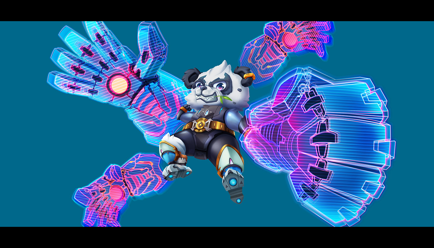 Panda  conceptart UI hacker Character digitalart CF2018 comic fiesta cyber cool