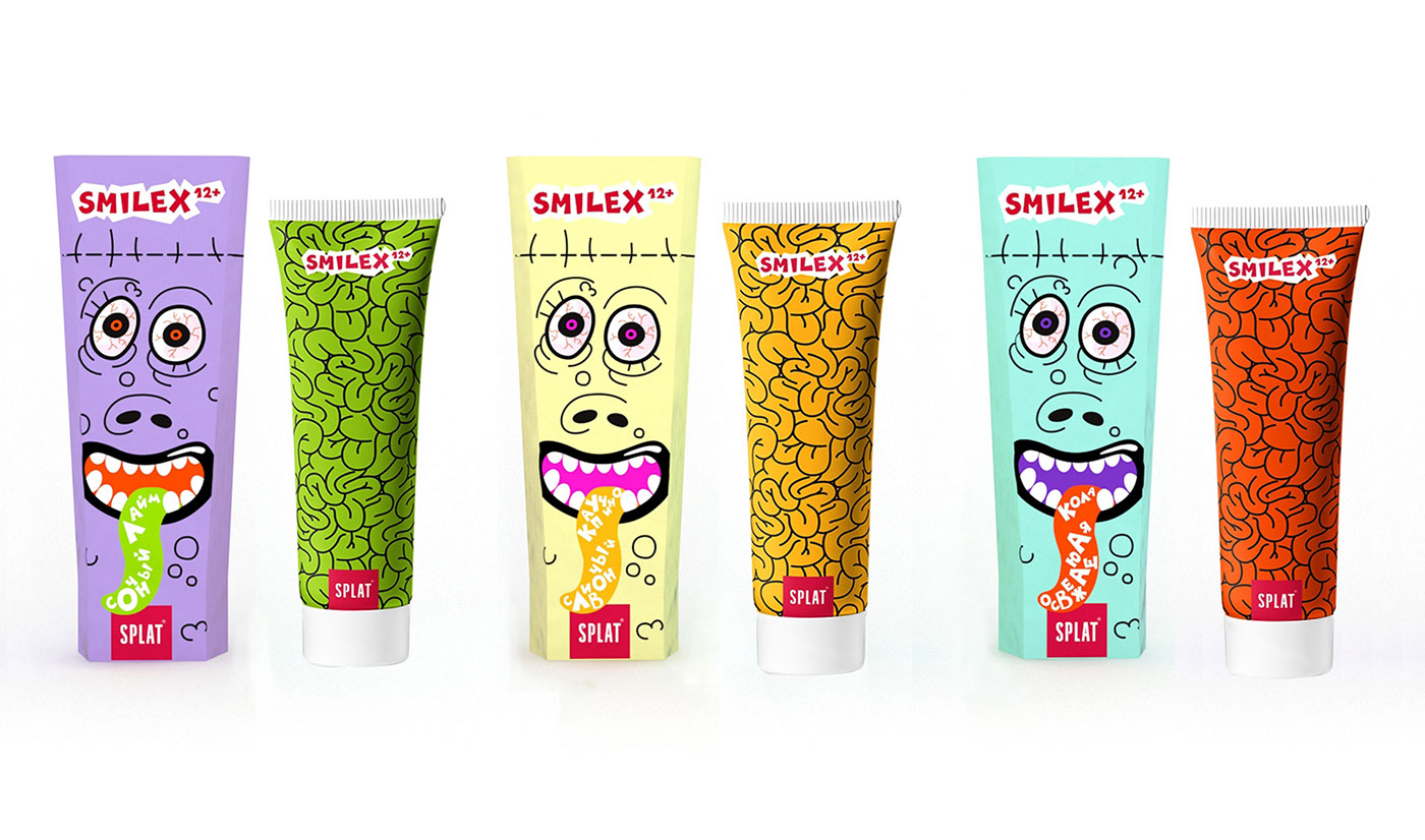 Packaging ILLUSTRATION  toothpaste teenagers emojy kids smile tooth