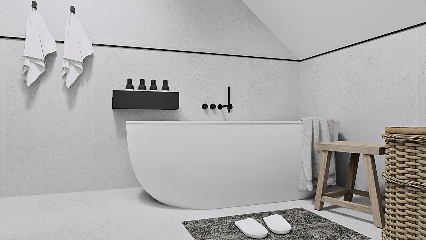 bathroom design Interior architecture visualization interior design  Render designer boho style