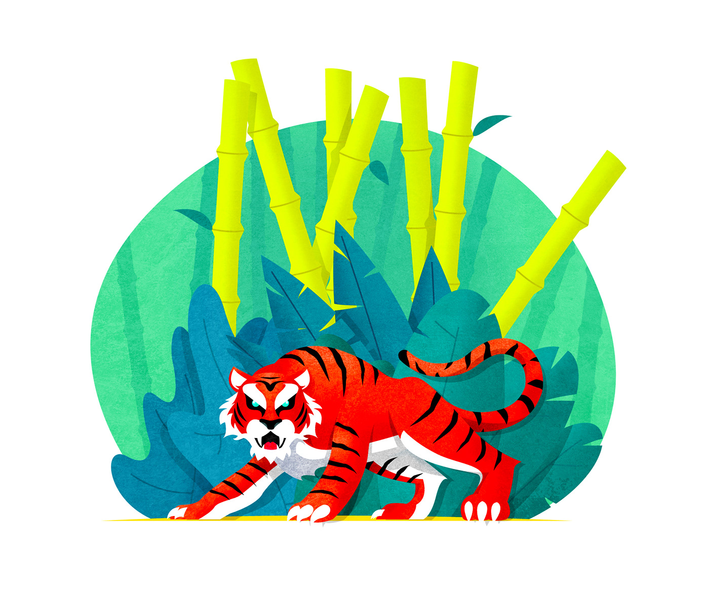 ILLUSTRATION  Illustrator graphic design  tiger forest photoshop wild