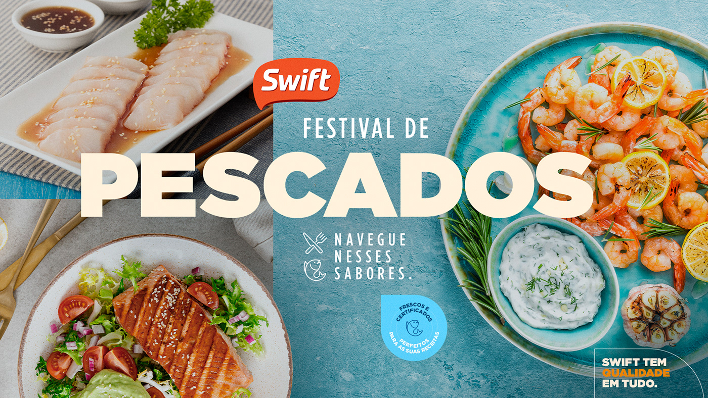 Art Director Direção de arte key visual kv swift barbecue fish menu restaurant