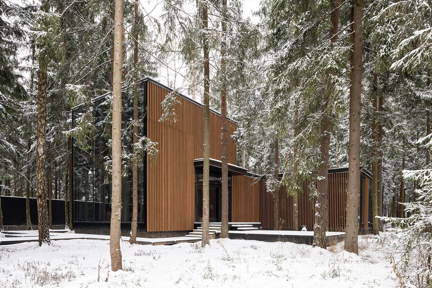 architecture contemporary architecture house in forest wood house
