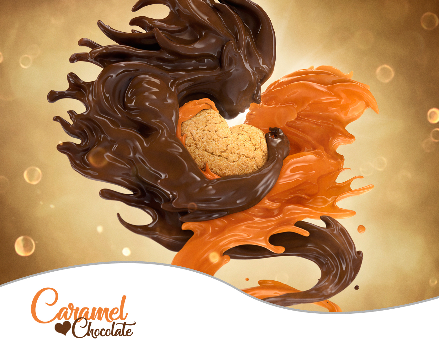 luminous creative imaging CGI 3D caramel loves chocolate fluids dynamics fedde souverein