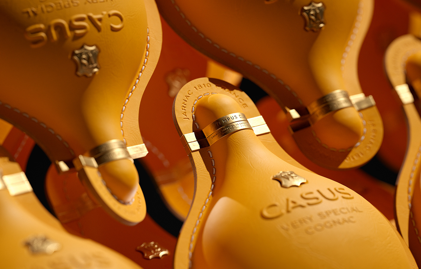 Cognac Packaging brand identity leather c4d bottle drink bolimond vsop xo