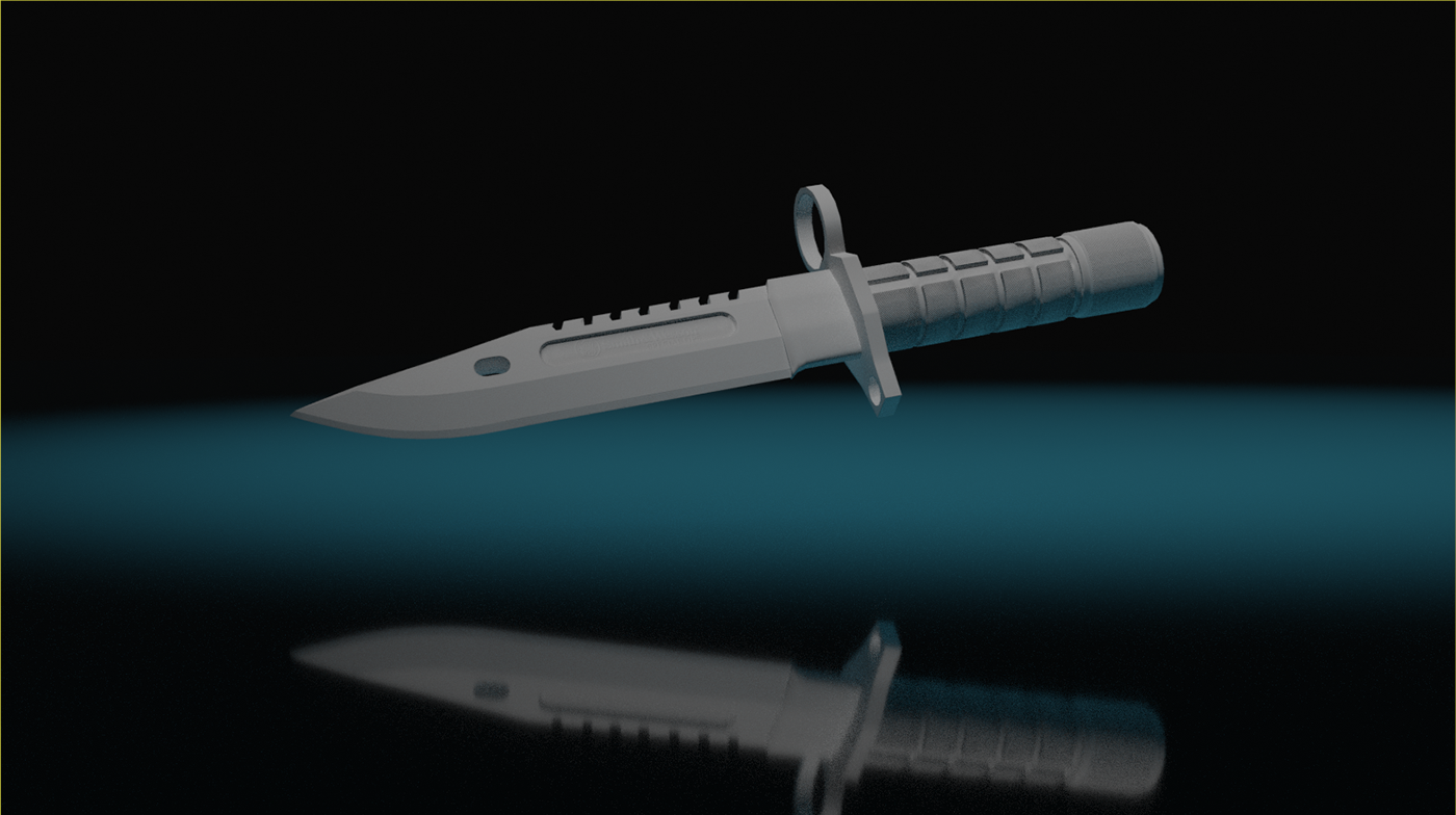 3D 3d modeling cycles knife M9 Bayonet Smith & Wesson Substance Painter