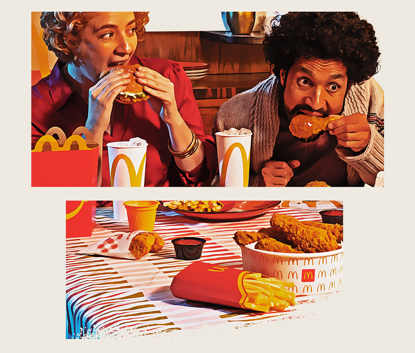 Advertising  Animal Print art direction  bigmac chicken ilustration McDonalds meat Photography  burger