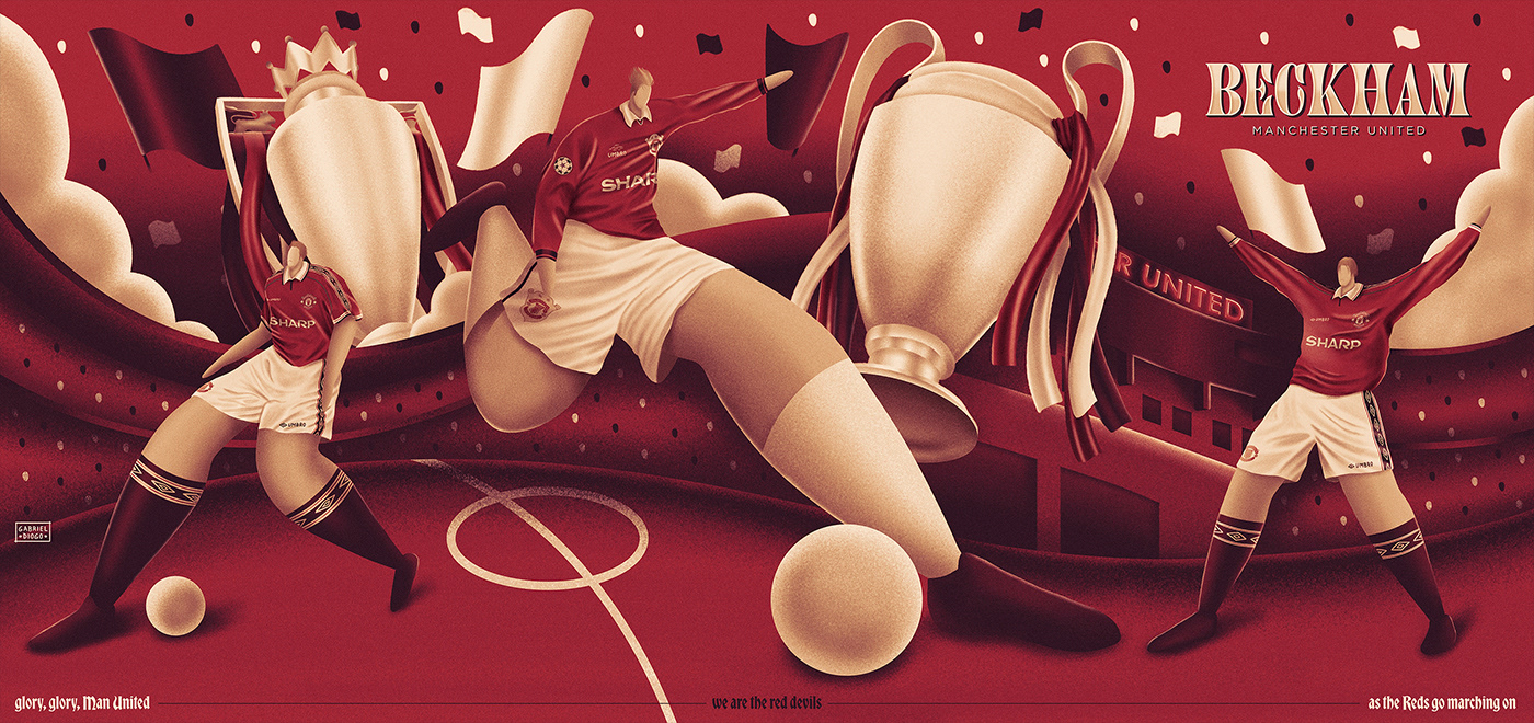 football Sports Design Manchester United ILLUSTRATION  Digital Art  digital illustration art painting   Drawing  artwork