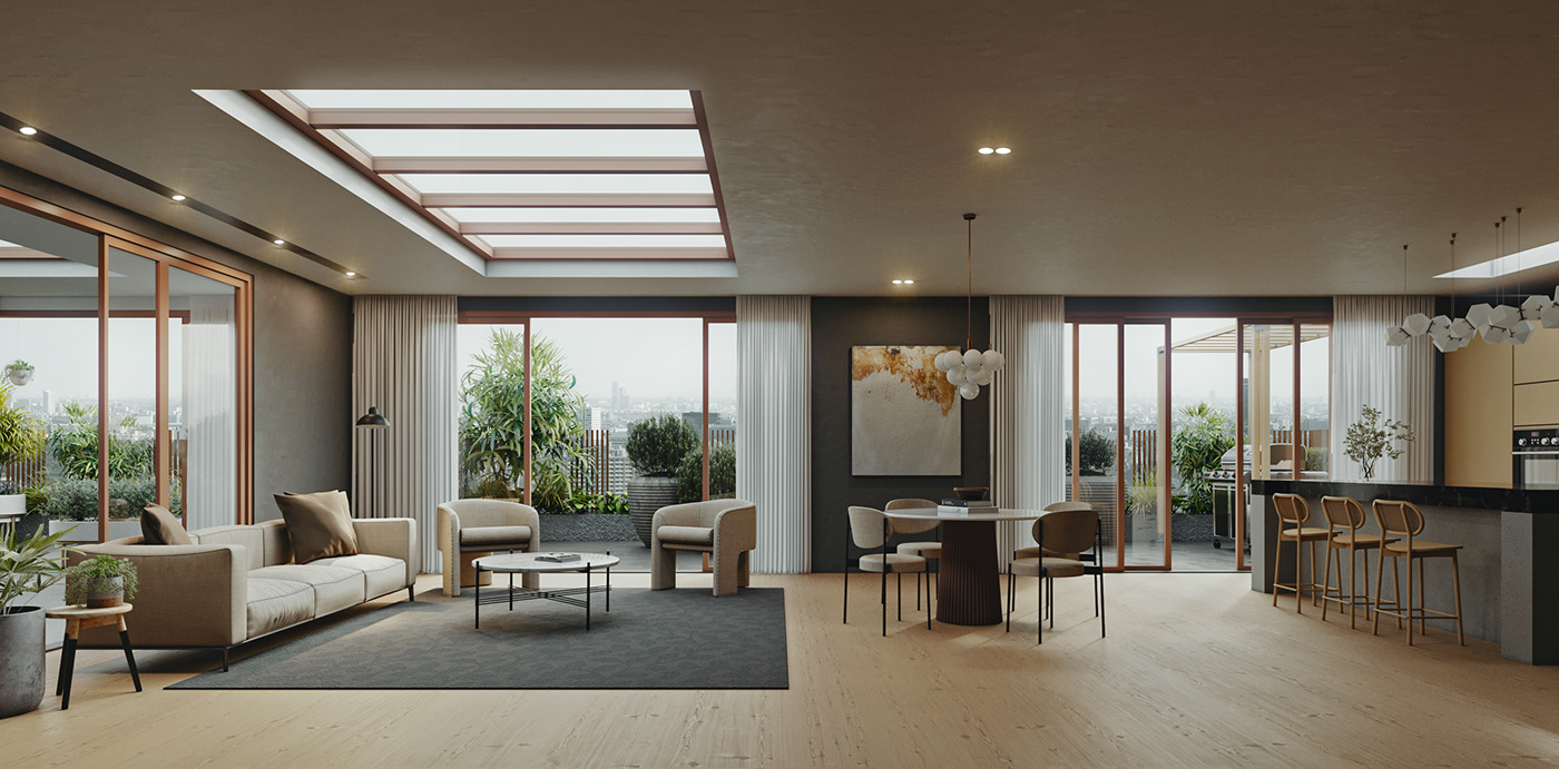 architecture archviz CGI corona render  Interior interior design  living room Render visualization apartment