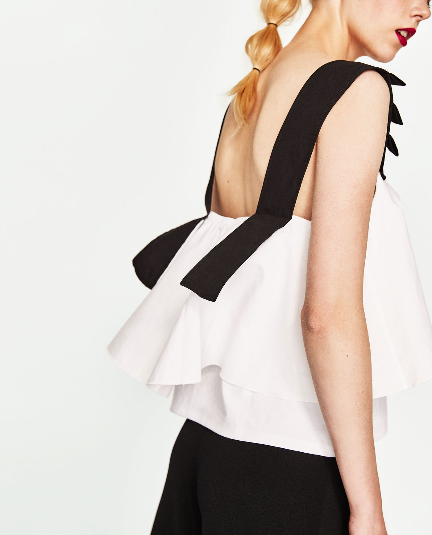 crop crop top frilled frilled top Pleats