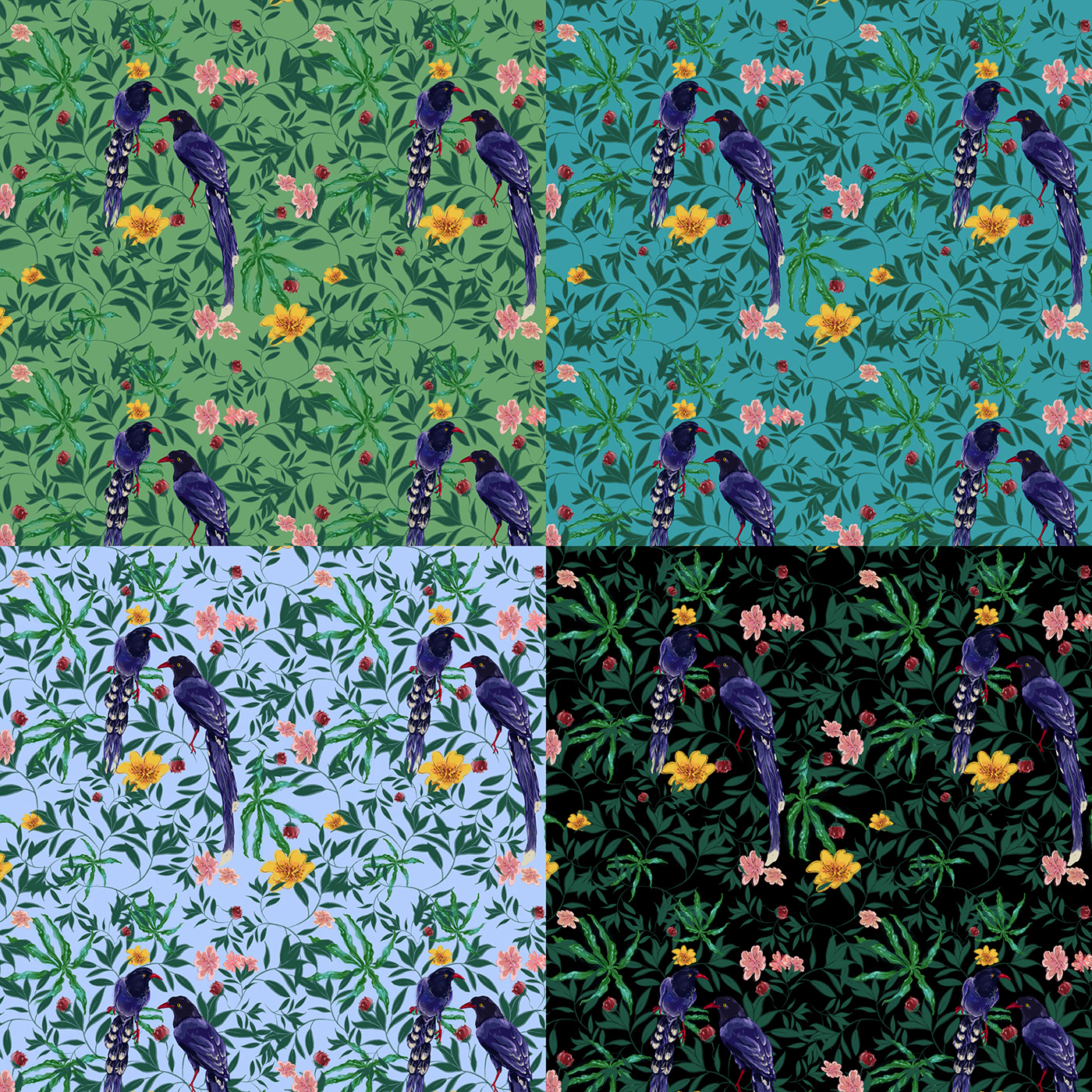 ILLUSTRATION  print design  patterndesign repeatpattern fabric textiledesign birdart accessories homewear BAGPRINT