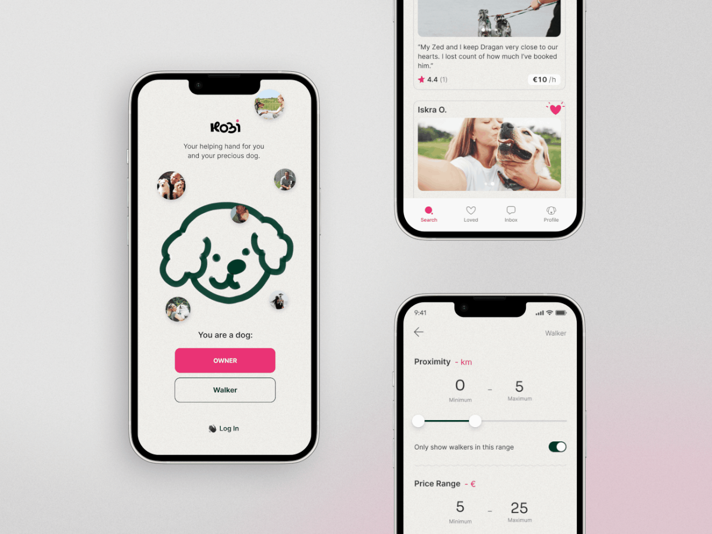 app design dog walking app Figma Mobile app product design  UI/UX user experience UX design