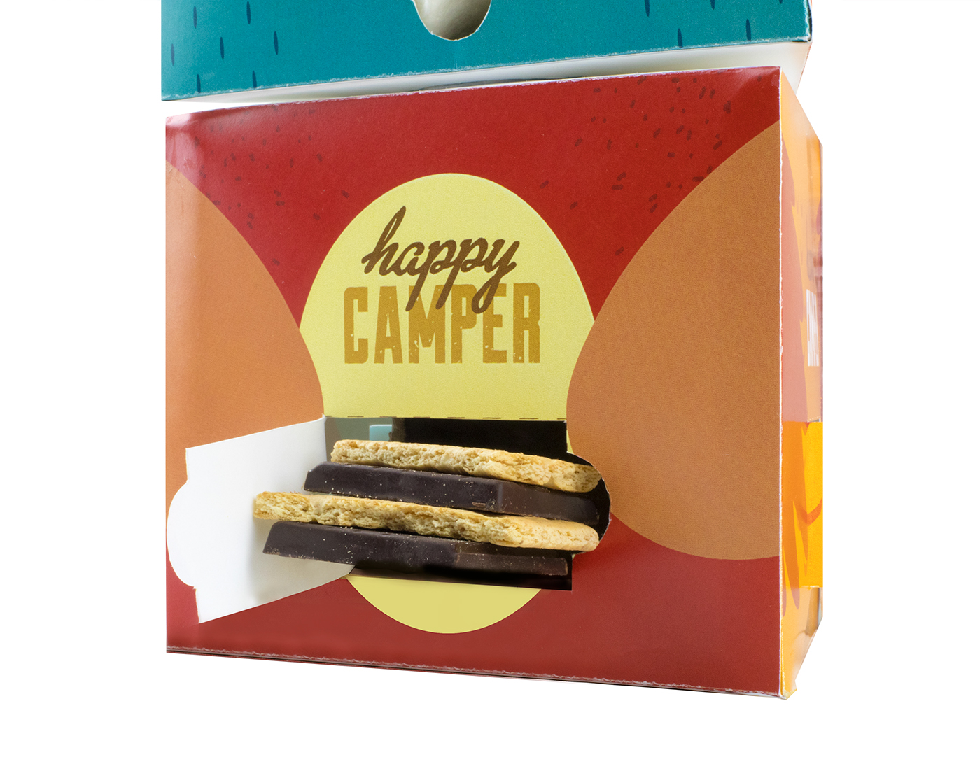 happy camper S'mores marshmallow chocolate crackers package ysdn adobeawards animals camp